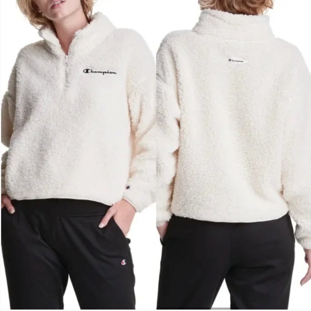 NWT CHAMPION Quarter Zip Sherpa Pullover